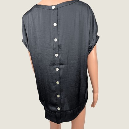 Ping Pong Short Sleeve Button Back Top 