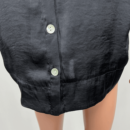 Ping Pong Short Sleeve Button Back Top Detail