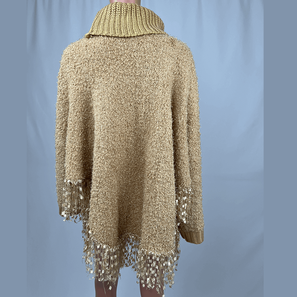 Women's Wool Dress Poncho Back