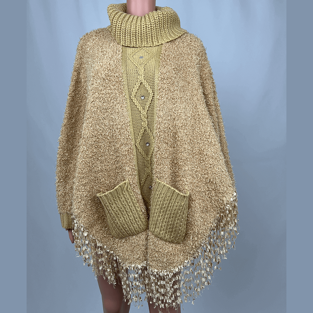 Women's Wool Dress Poncho front