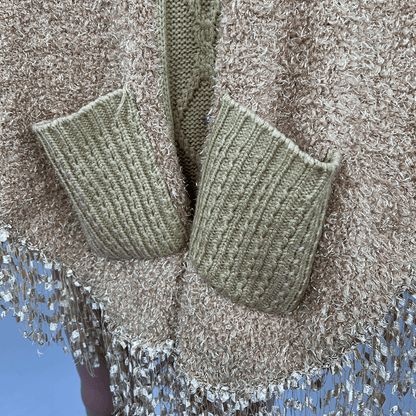 Women's Wool Dress Poncho Pocket Detail