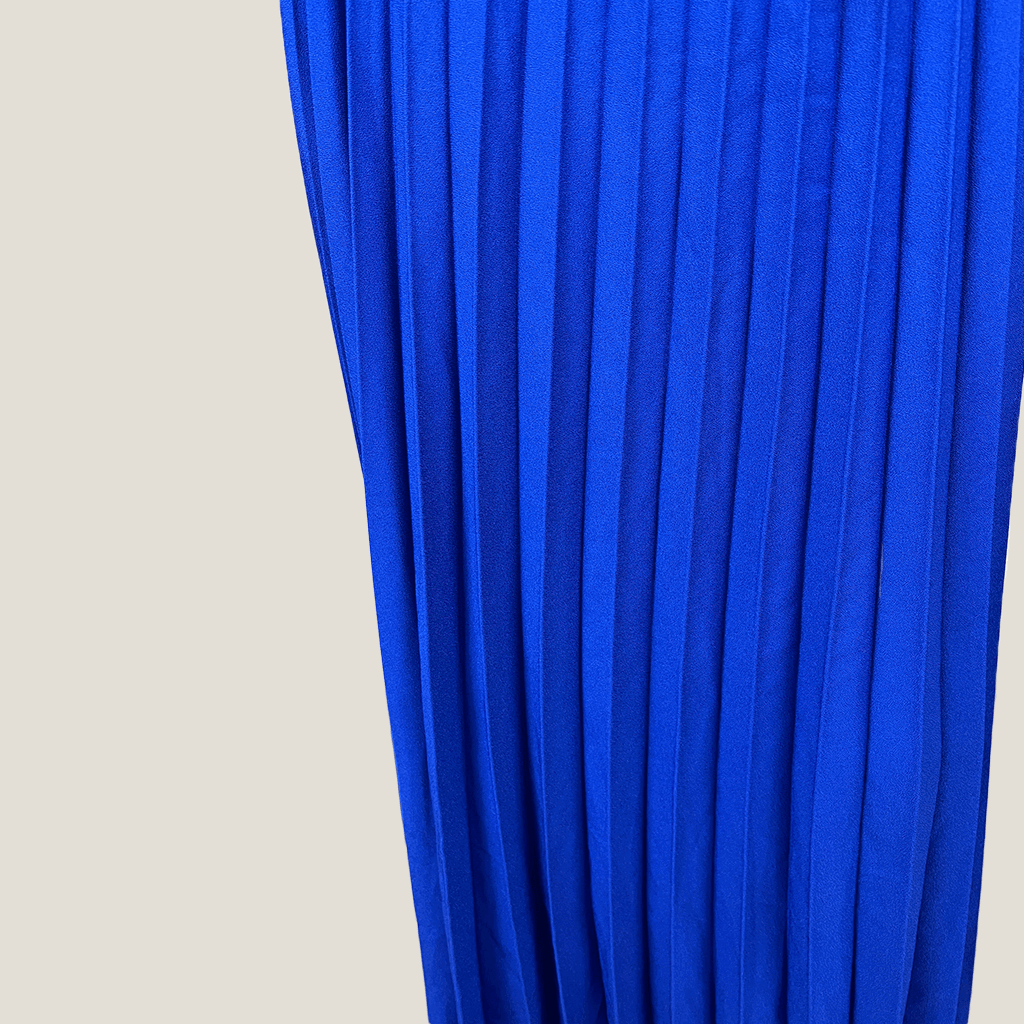 Portmans Azure Cobalt Pleated Midi Skirt Pleat Detail