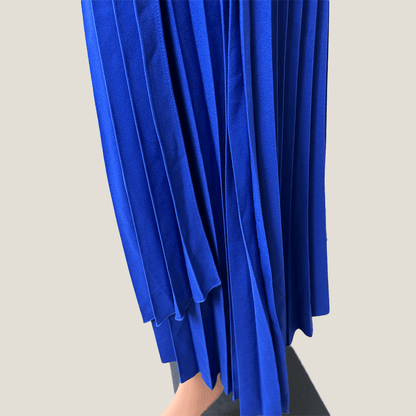 Portmans Azure Cobalt Pleated Midi Skirt Draping Detail