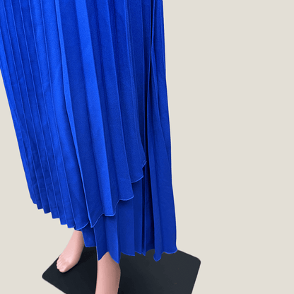 Portmans Azure Cobalt Pleated Midi Skirt Hem Detail