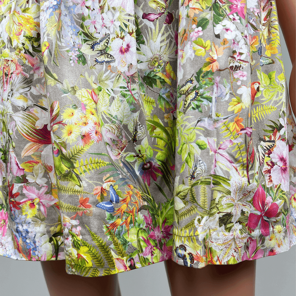 Portman Signature Floral A-Line Fitted Dress Hem detail