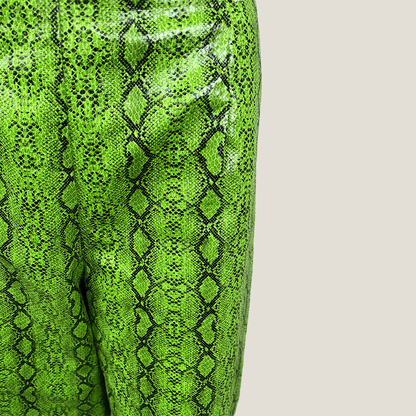 PrettyLittleThing Green Leopard Skin Print Pant Side Detail