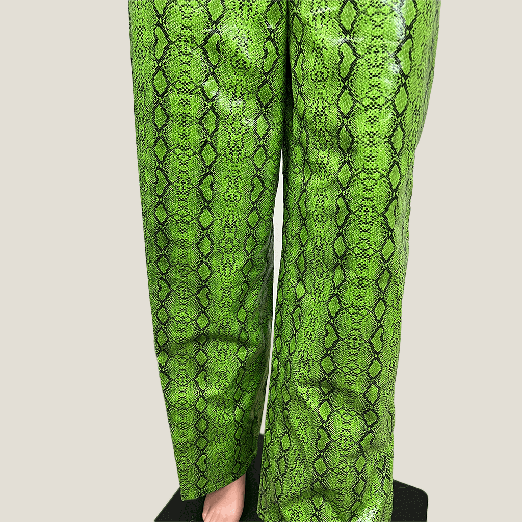 PrettyLittleThing Green Leopard Skin Print Pant Leg Detail