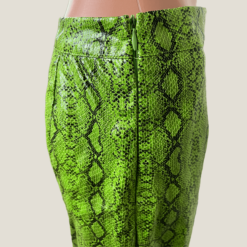 PrettyLittleThing Green Leopard Skin Print Pant Side Zip