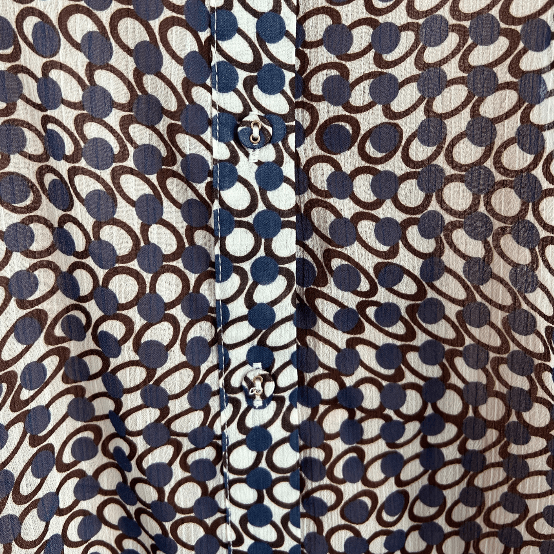 Print detail of the Preview sheer shirt