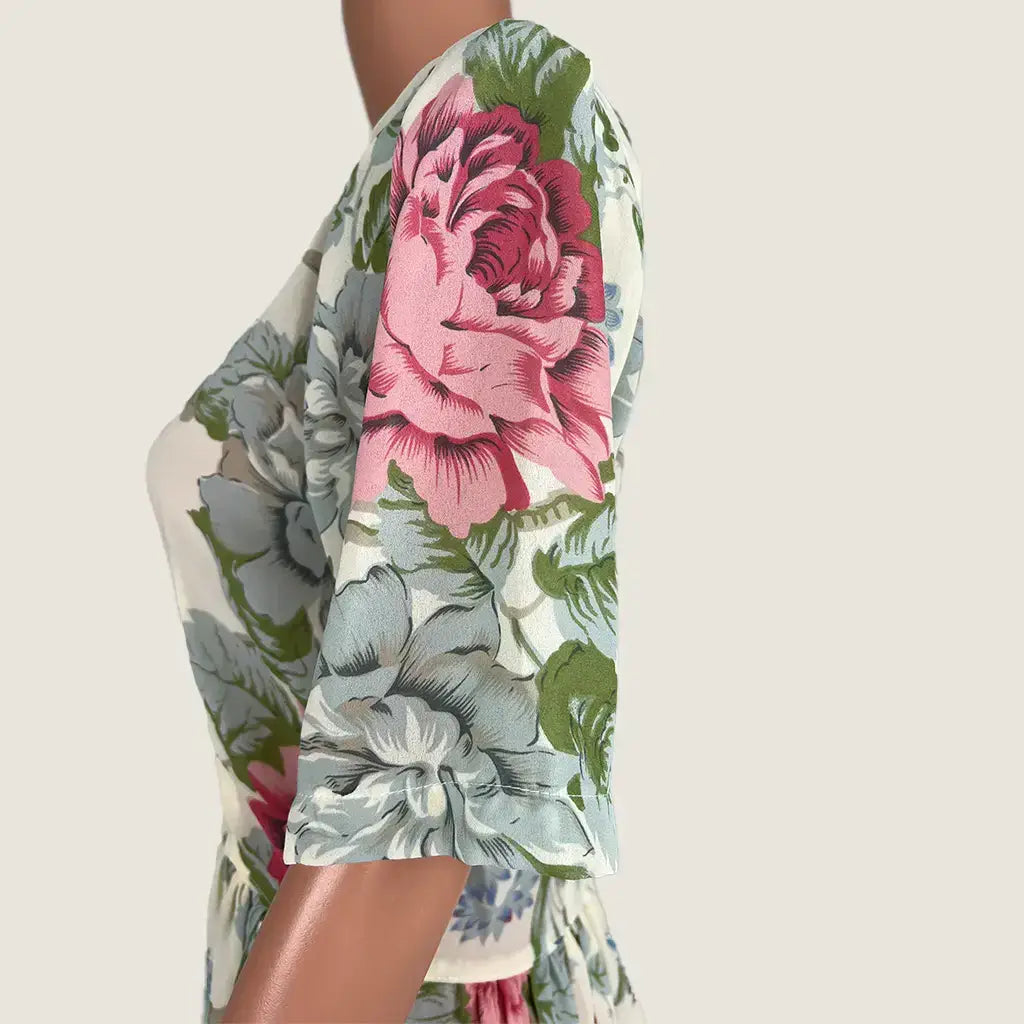 Side Detail View of the Protege Summer Midi Floral Dress