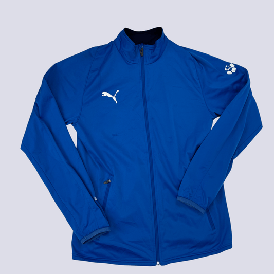 Front view of the Puma Liga Blue Full Zip Training Jacket
