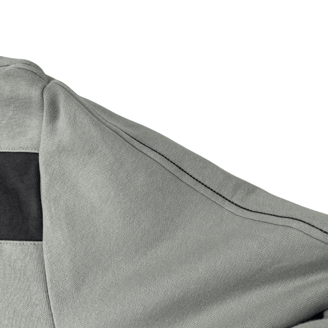 Front shoulder detail view of the Puma two tone hoodie