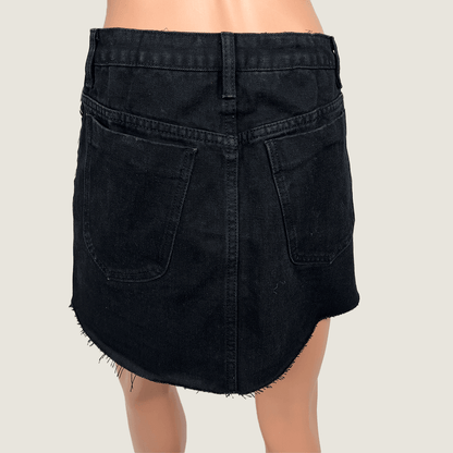 Black Denim Mini Skirt Back Detail