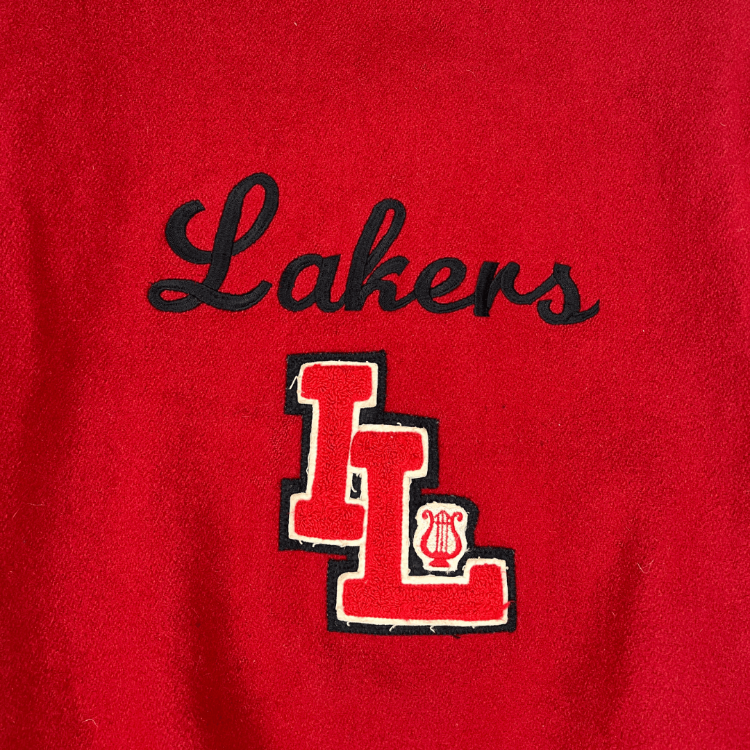 Front detail view of the Red Lakers Jacket