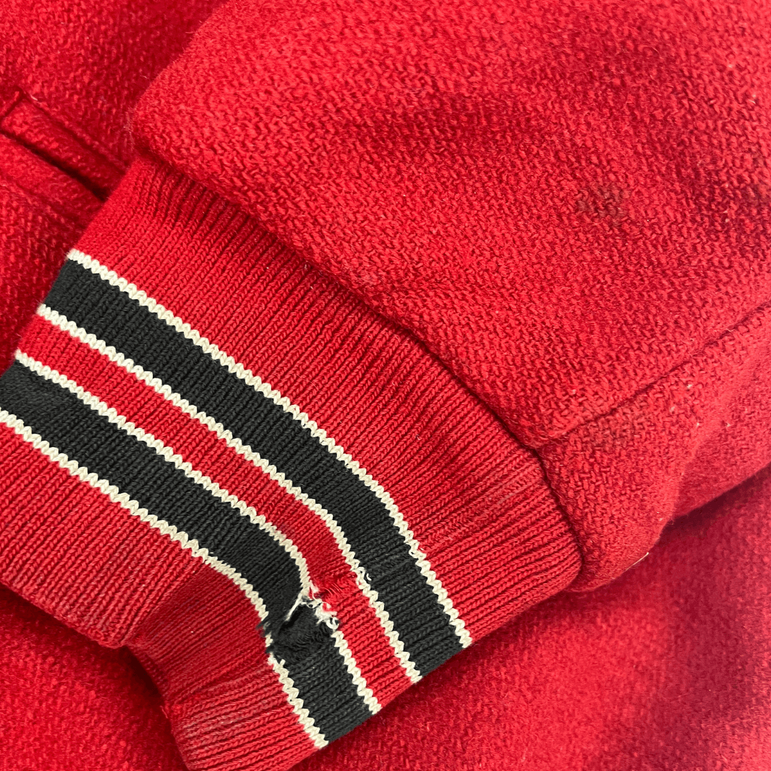 Front cuf view of the Red Lakers Jacket