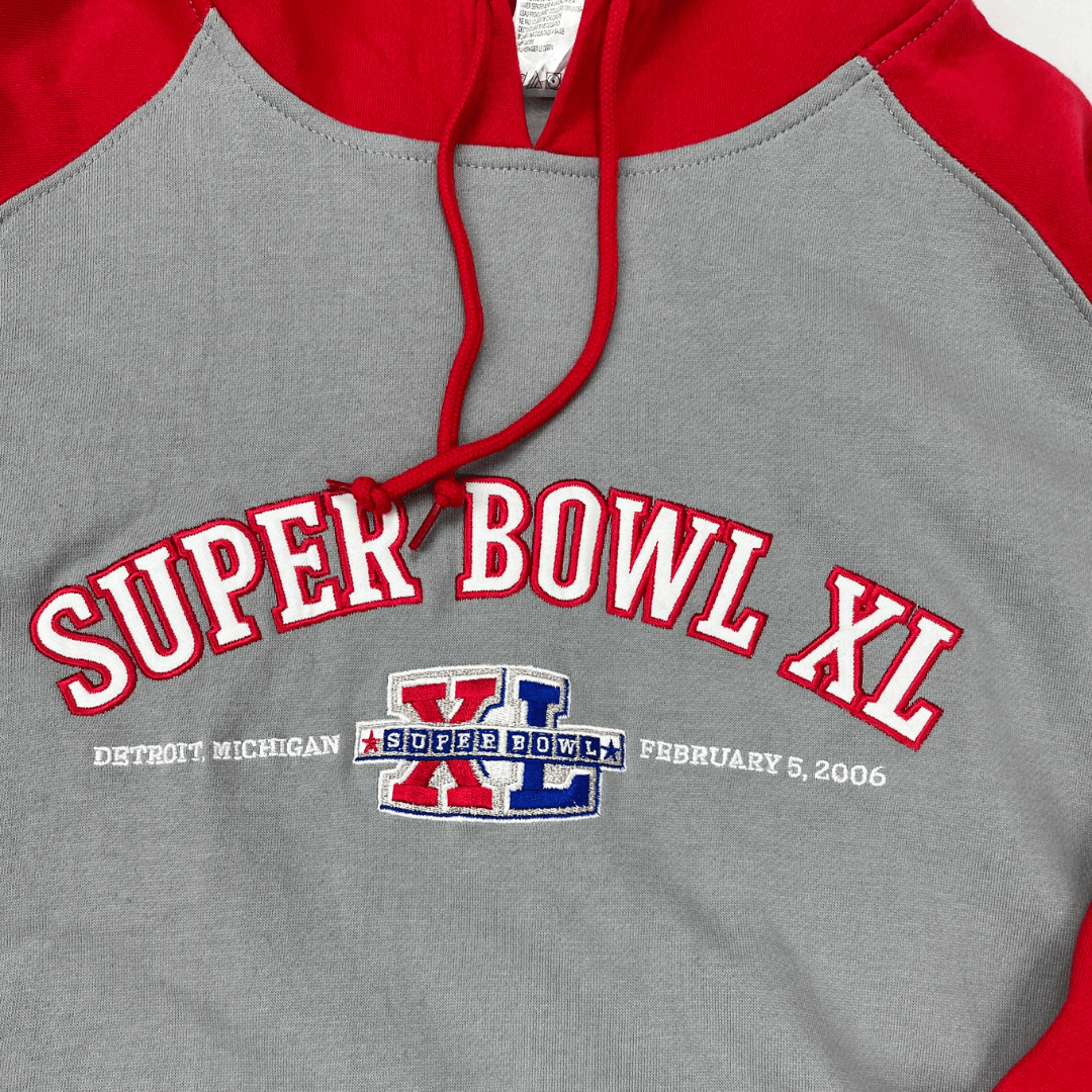 Front view of the Reebok Super Bowl hoodie