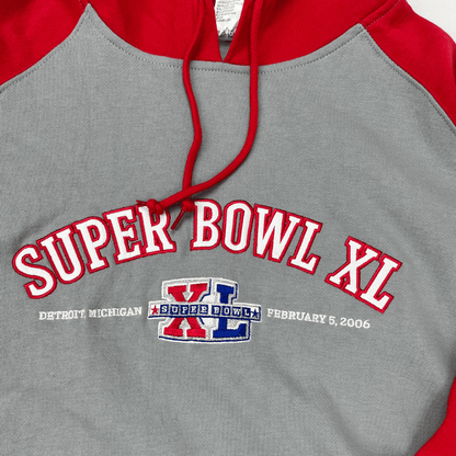 Front view of the Reebok Super Bowl hoodie