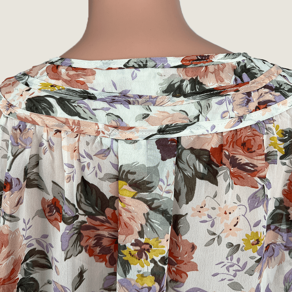 Rivers Sheer Floral Sleeveless Top Collar Back