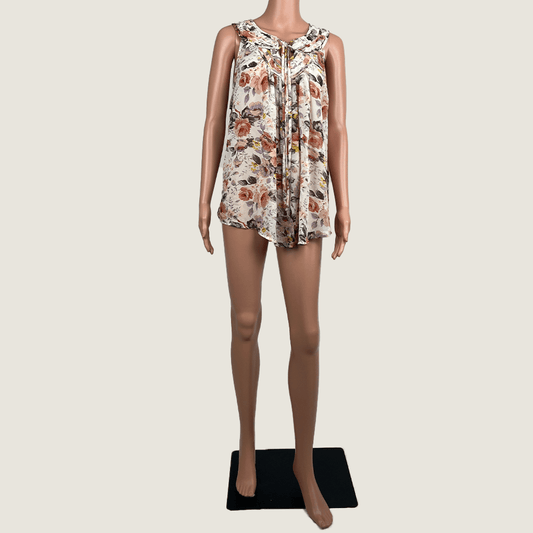 Rivers Sheer Floral Sleeveless Top Front