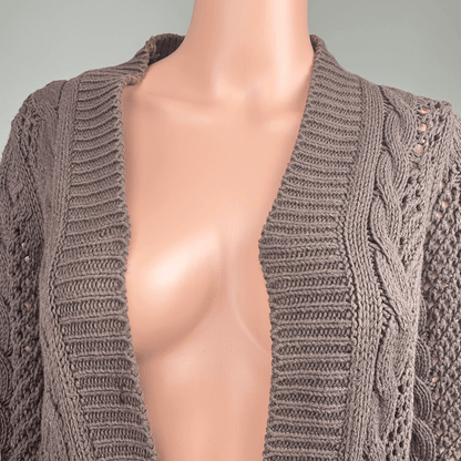 Rockmans Knit Long Open Cardigan Front Detail