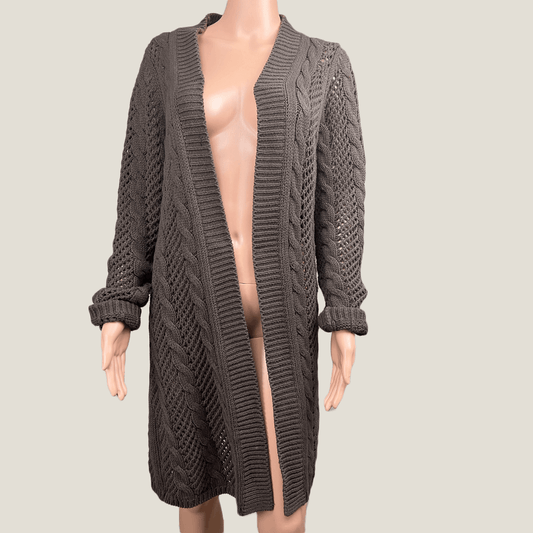 Rockmans Knit Long Open Cardigan Front