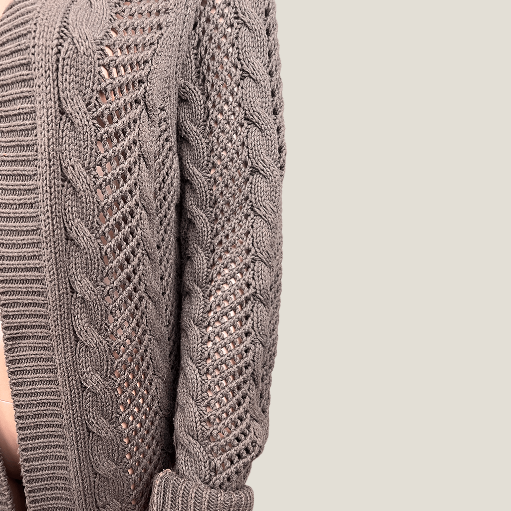 Rockmans Knit Long Open Cardigan Sleeve Detail