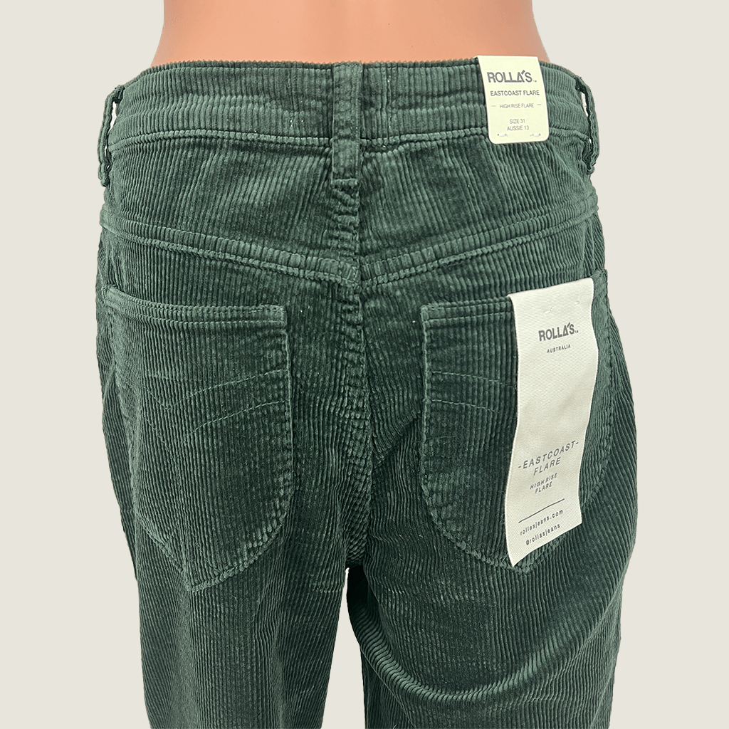 Rollas Green Corduroy Pants Back