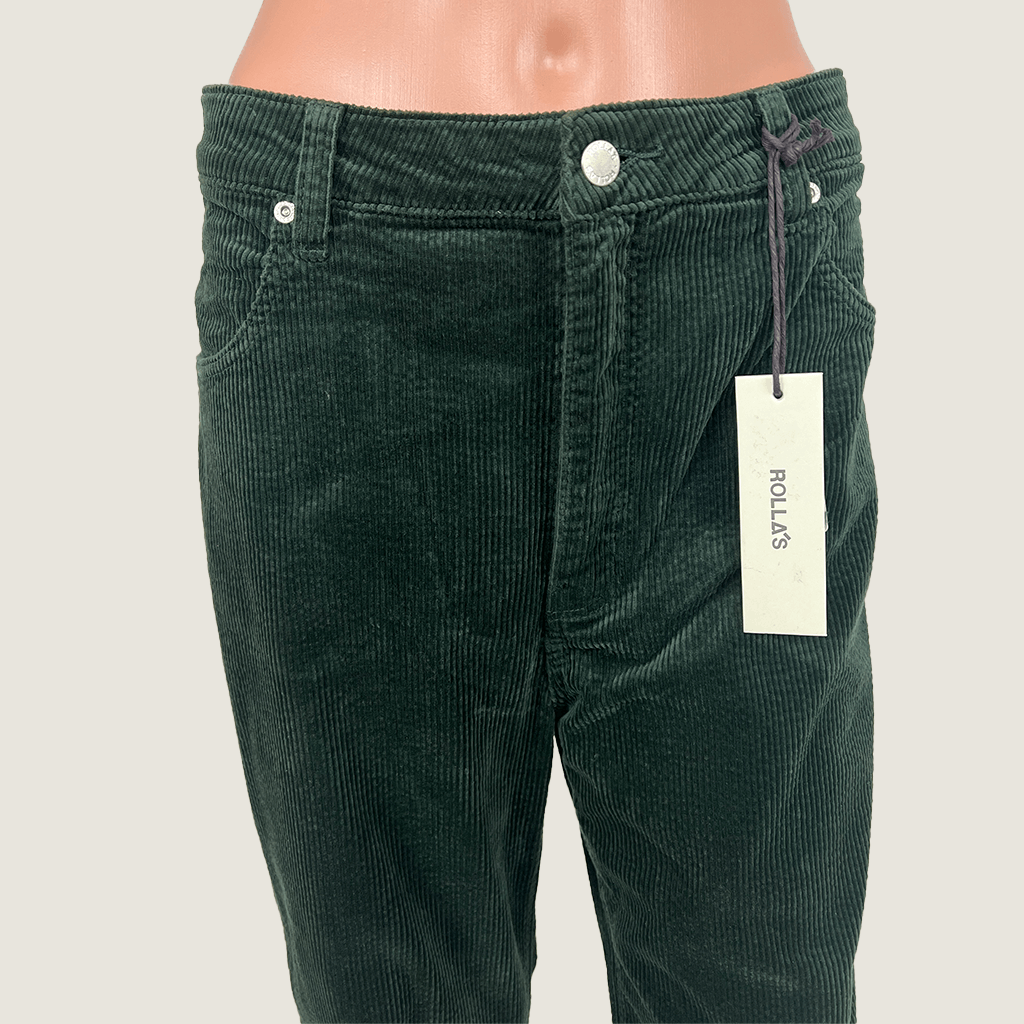 Rollas Green Corduroy Pants Waist