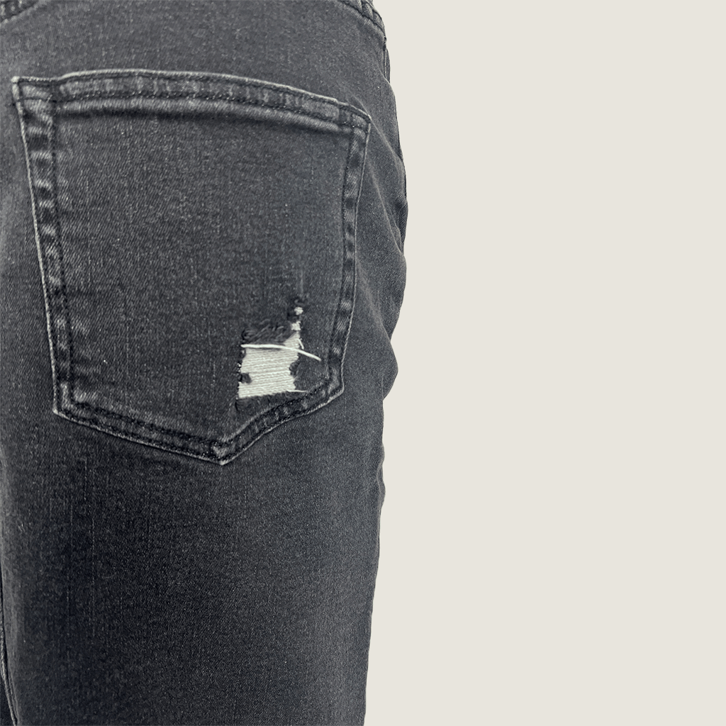 Sass Denim Midi Skirt Back Pocket Detail
