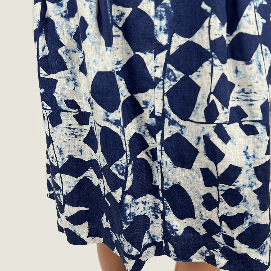Savannah Linen Midi Skirt Print