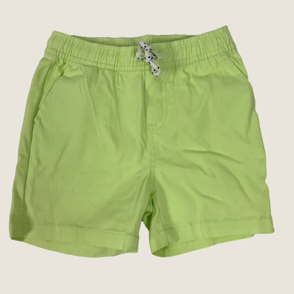 Front View of the Seed Heritage Lime Green Girls Denim Shorts