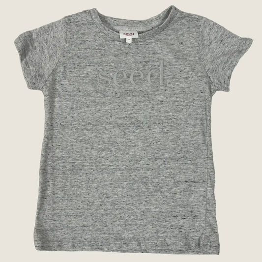 Front View of the Seed Heritage Boys Logo Grey T-Shirt