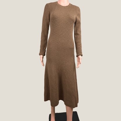 Seed Heritage Ribbed Long Sleeve Midi Dress Front
