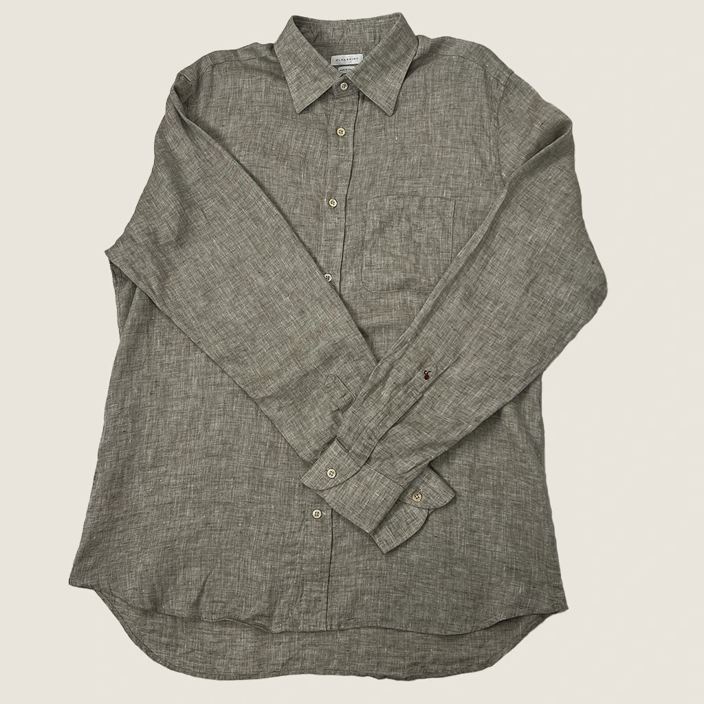 Front View of the Glanshirt Slowear Linen Casual Shirt