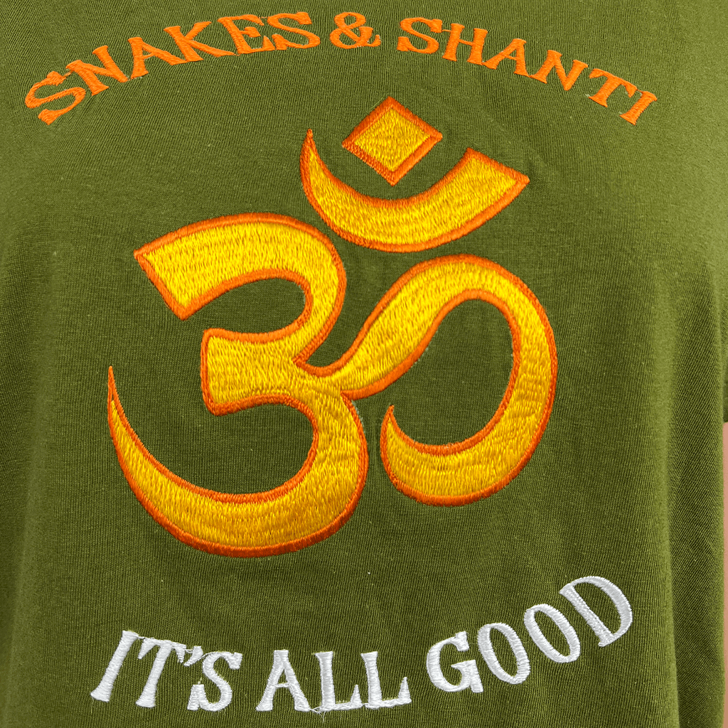 Snakes And Shanti Om Crop Top Design Detail