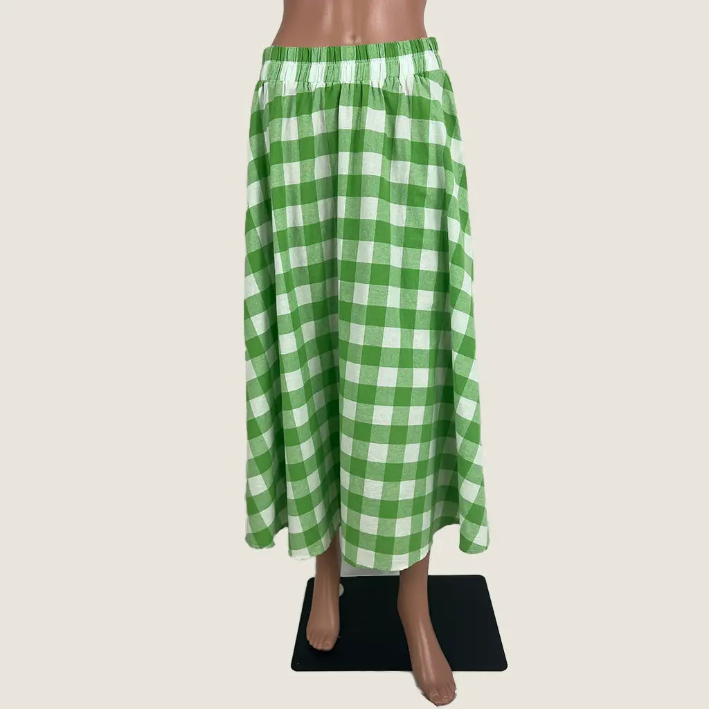 Front View of the Sunny Girl Checkered Maxi Circle