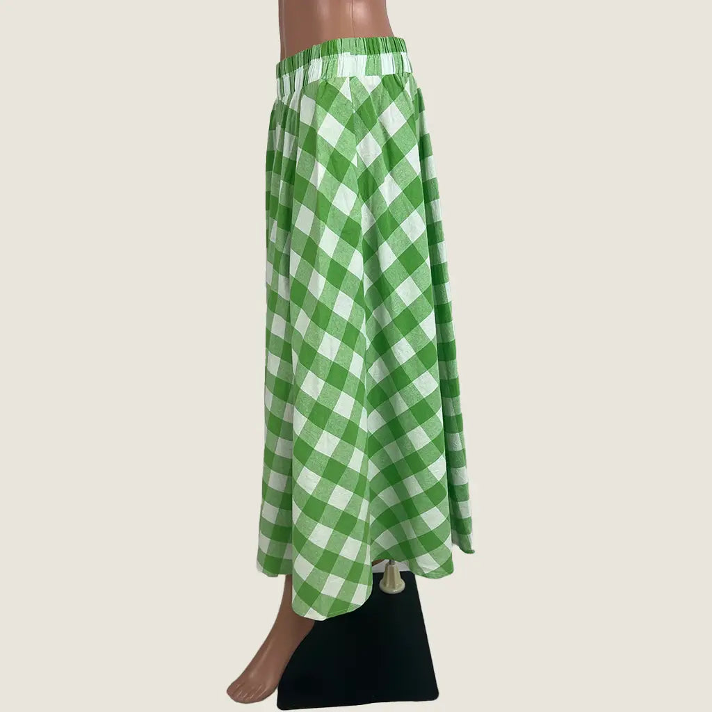 Side View of the Sunny Girl Checkered Maxi Circle