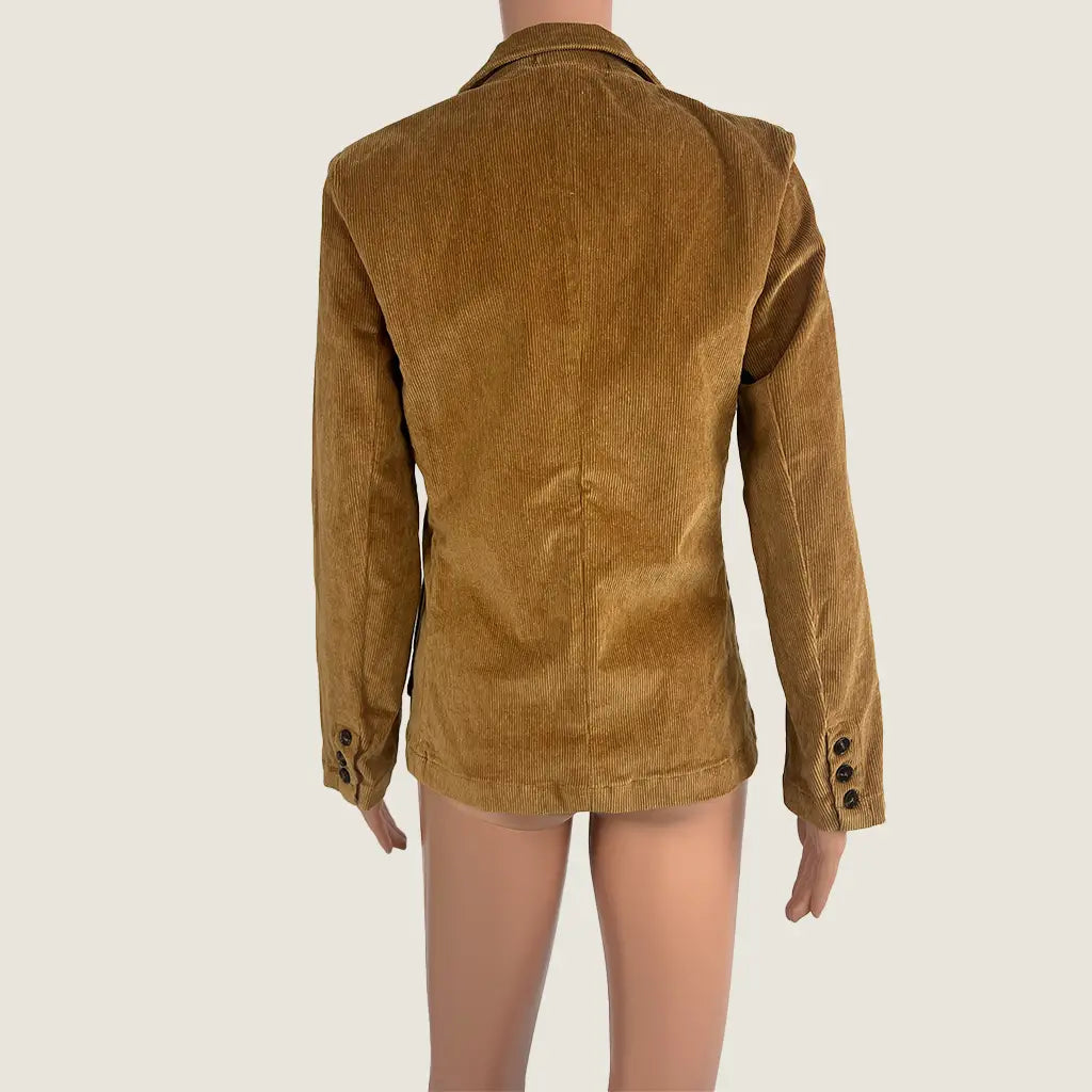 Back View of the Sunny Girl Corduroy Suit Jacket in Tan