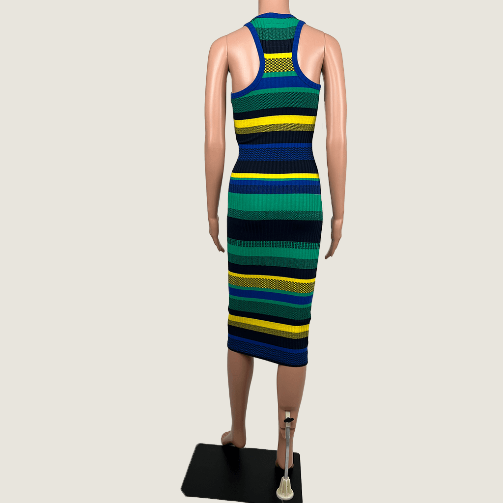 Superdry Stripe Knit Midi Dress Back