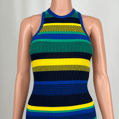 Superdry Stripe Knit Midi Dress Front Detail