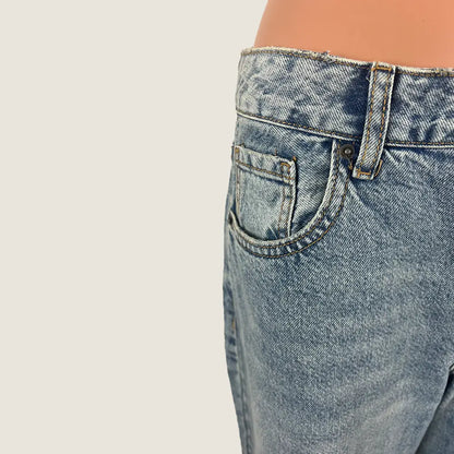 Side Detail View of the Supre Low Ride Baggy Jeans