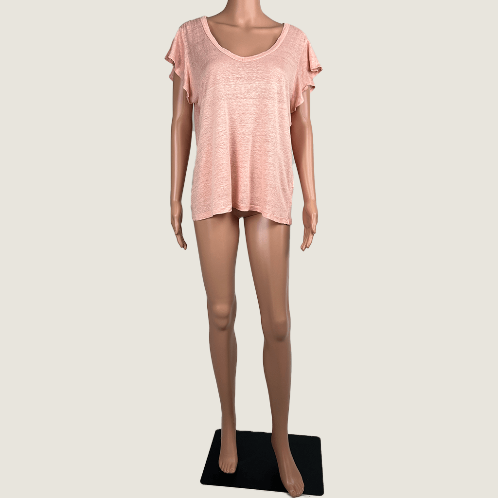 Front view of the Sussan Short Sleeve Linen Top