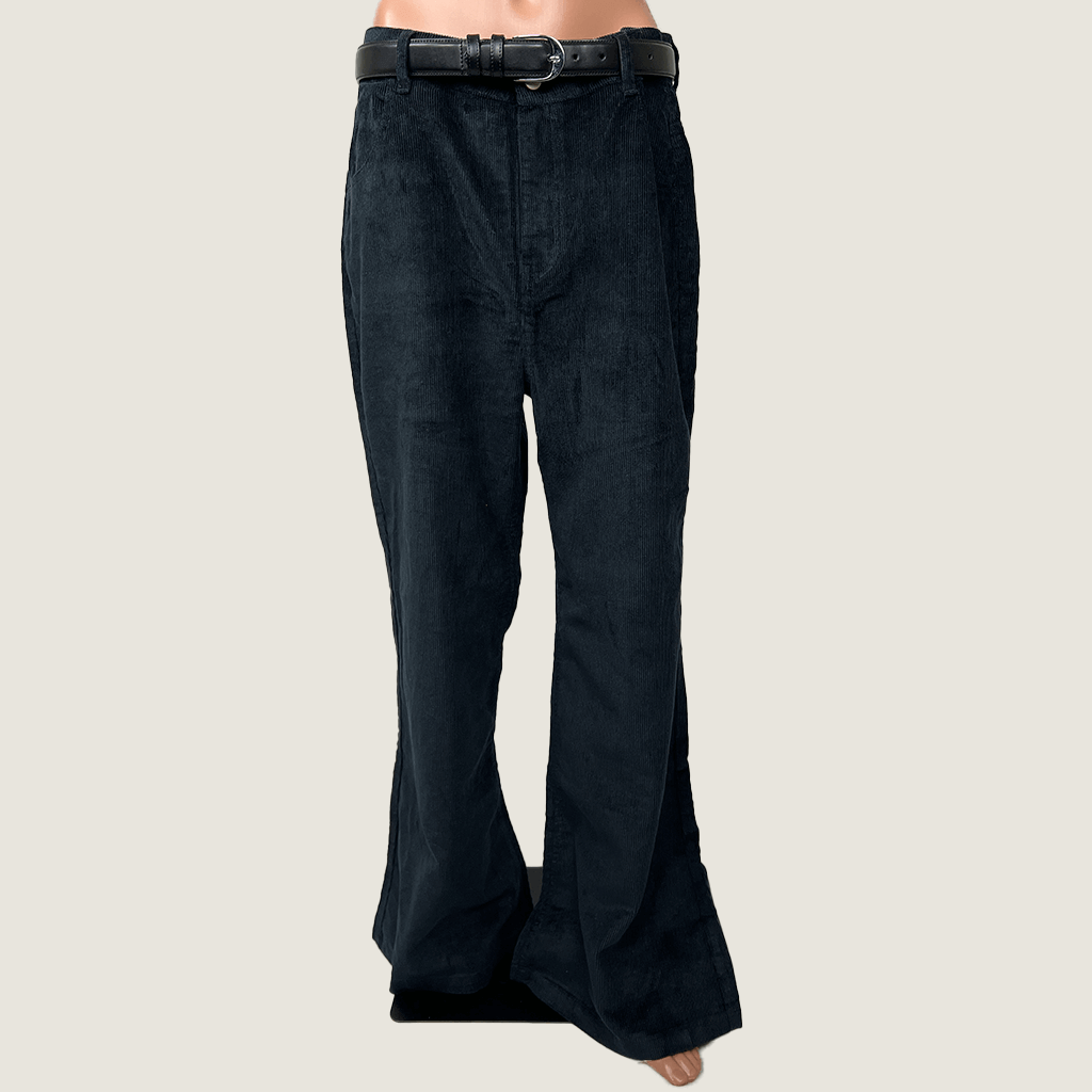 Afends THC Marsh Hemp Corduroy Flared Pant Front