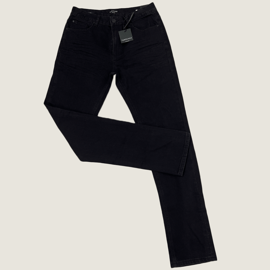 Tarocash Mens Black Jeans Front