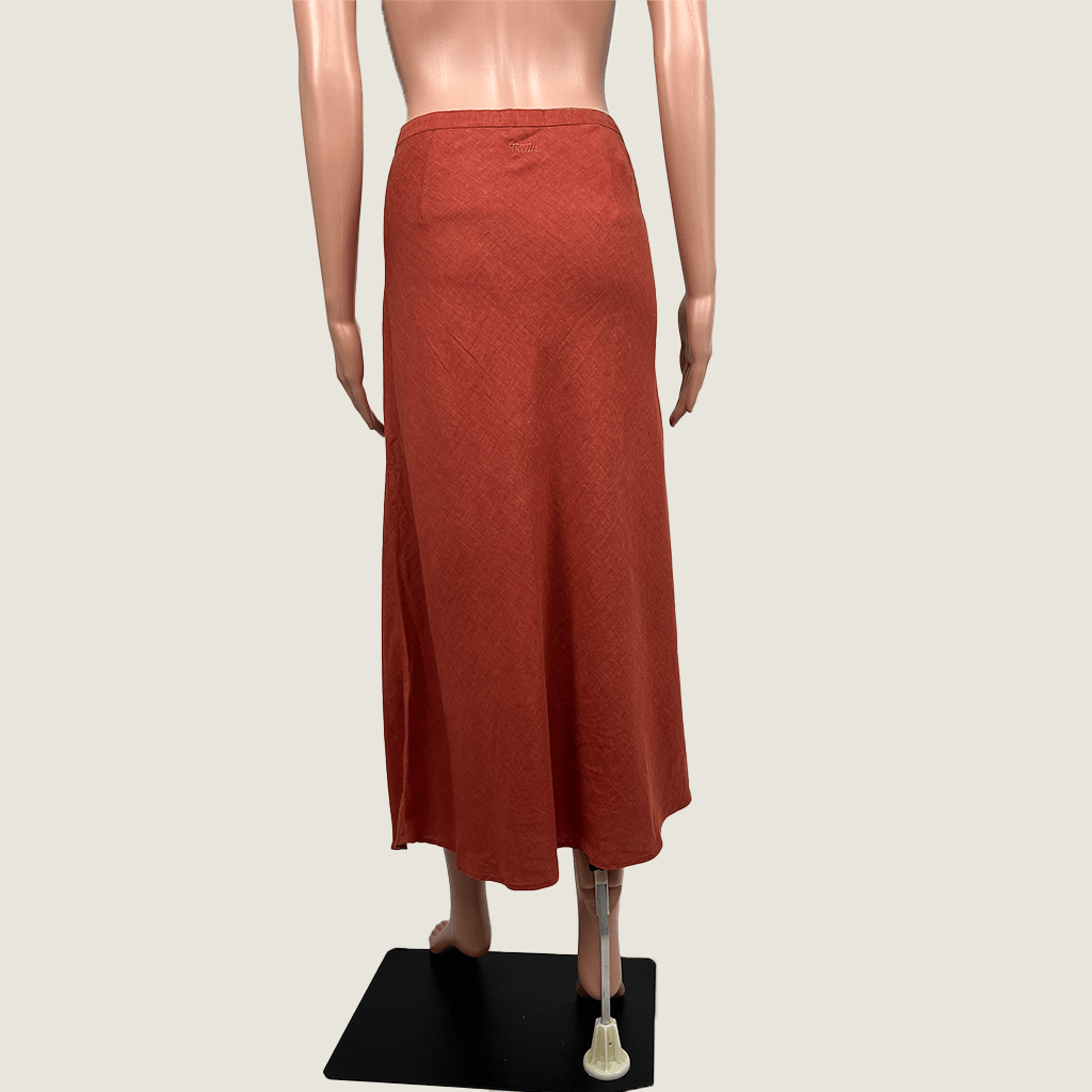 Thrills Rust Midi Skirt Back