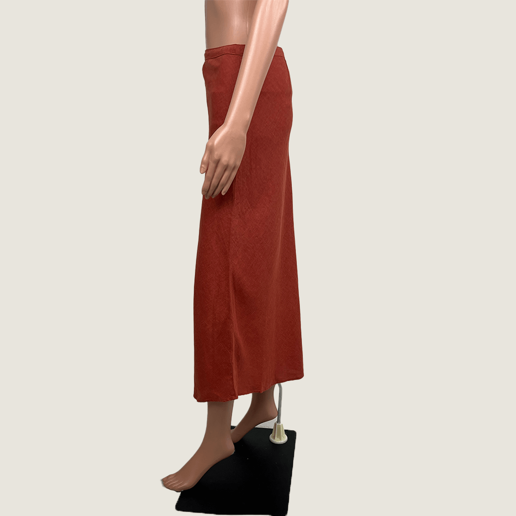 Thrills Rust Midi Skirt Side