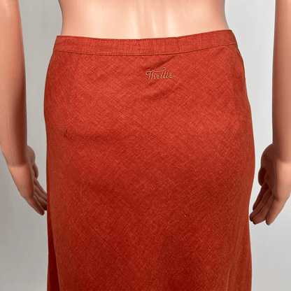 Thrills Rust Midi Skirt Back Detail