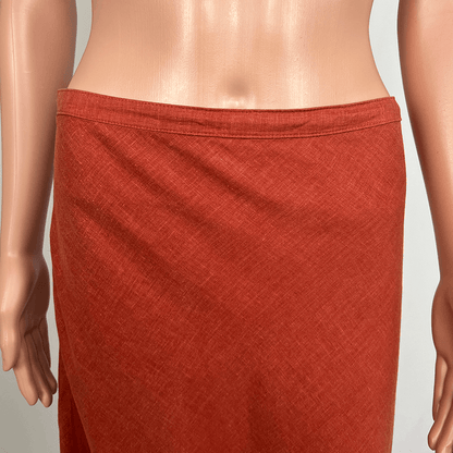 Thrills Rust Midi Skirt Waist Detail