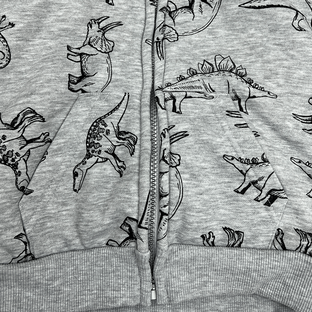 Dinosaur Print Tilt Vest Zip Detail