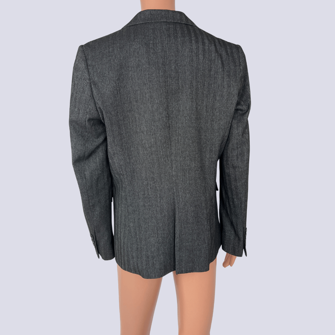 Front view of the Tokito twill weave black jacket